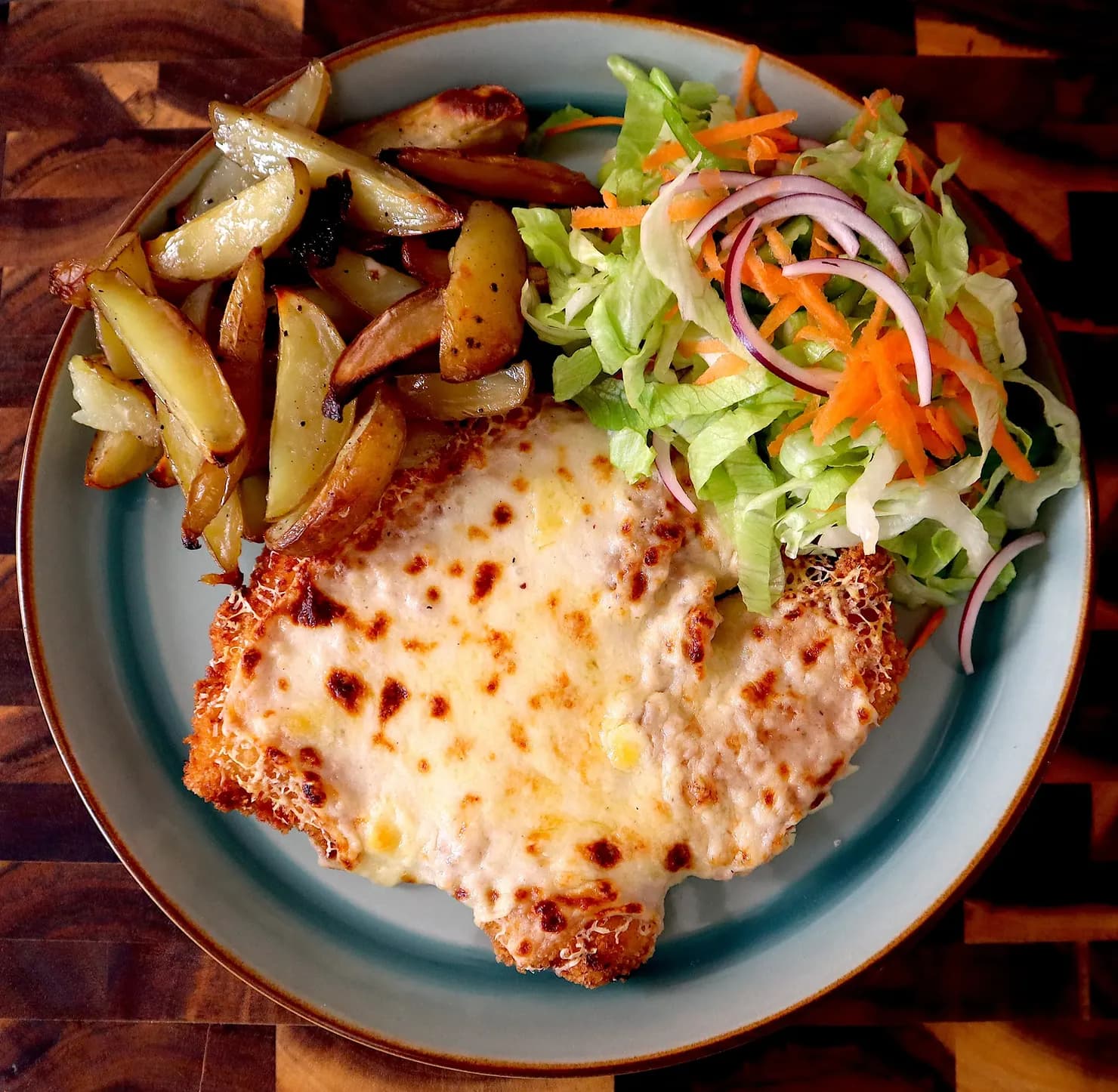 Teesside chicken parmo, the original, photographed for Pinch of Mint