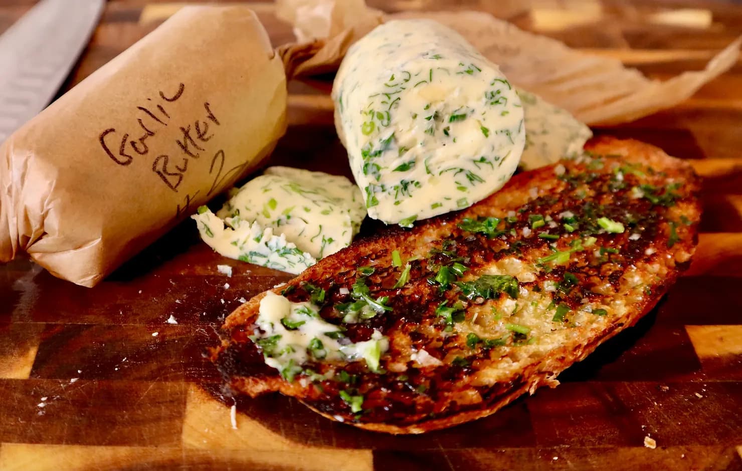 Garlic butter, two ways, photographed for Pinch of Mint
