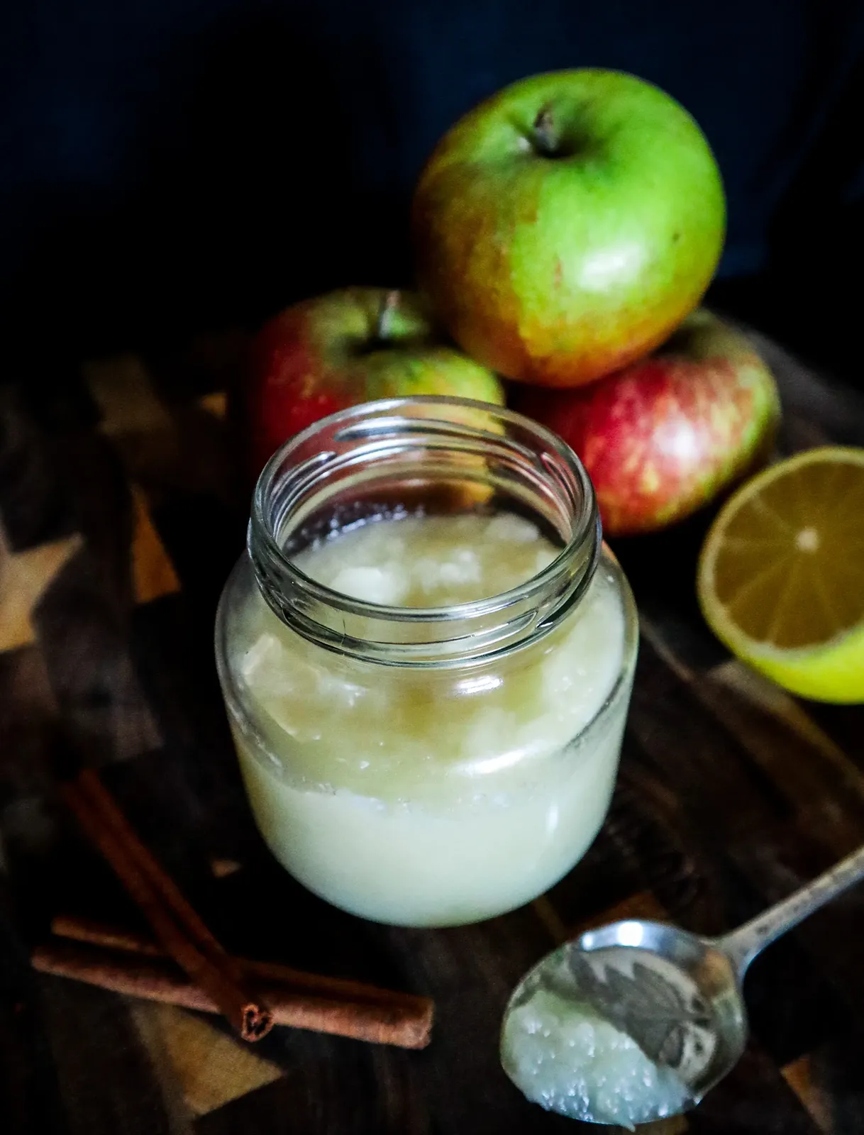 Tangy apple sauce, photographed for Pinch of Mint