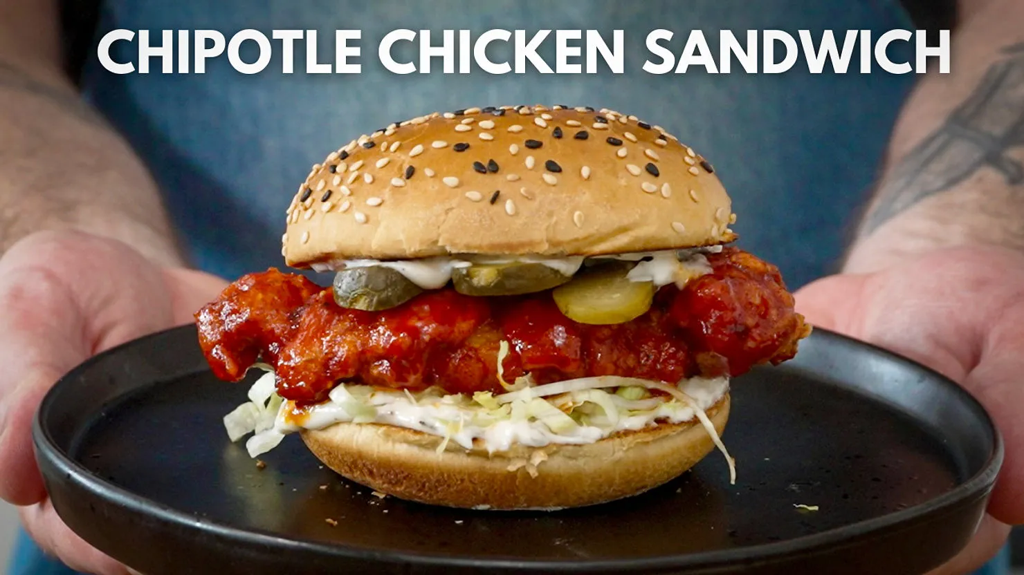 Spicy Buttermilk Fried Chicken Sandwich (With Homemade Chipotle Hot Honey Sauce)