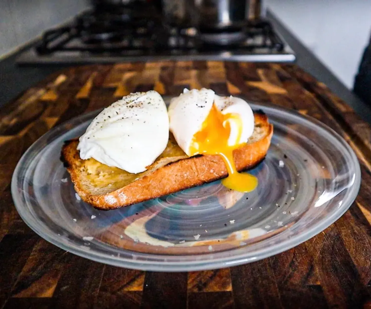 Poached eggs, photographed for Pinch of Mint