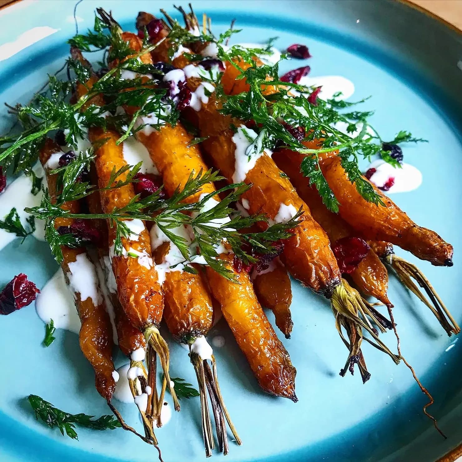 Roast carrots with coriander, photographed for Pinch of Mint