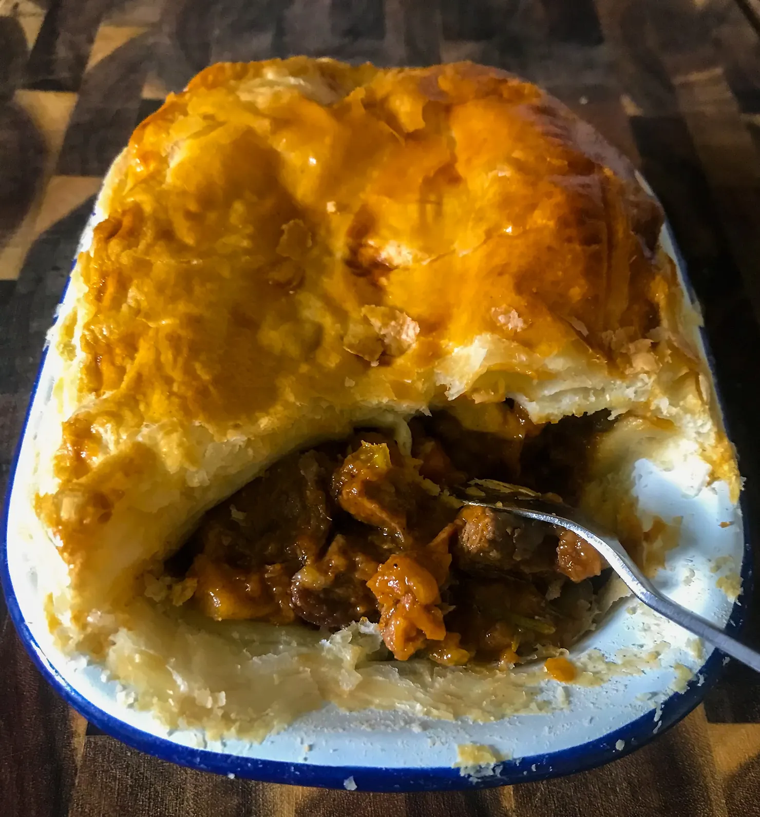 Steak and ale pie with brown ale, photographed for Pinch of Mint