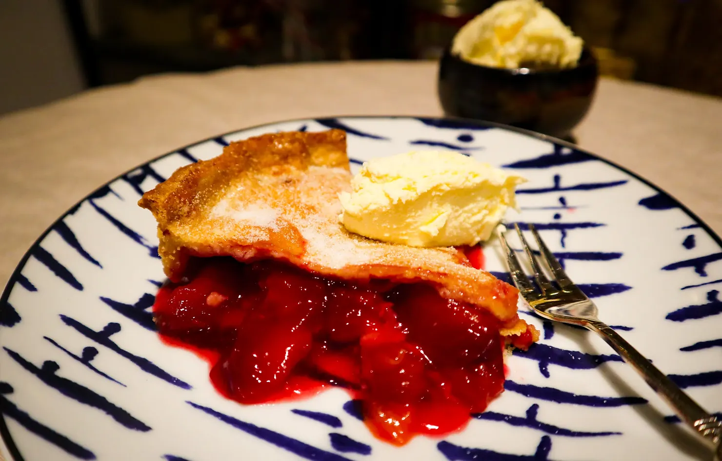 Classic plum pie, photographed for Pinch of Mint